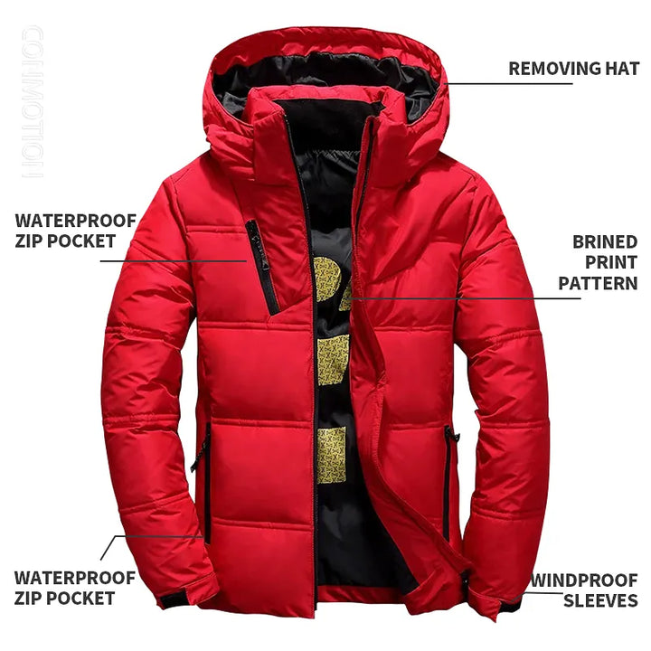 Slim fit heren winterjas, ontworpen voor skiën en actieve mannen; duurzame kwaliteit.