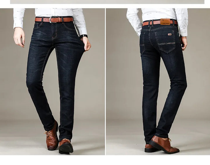 Rechte pijp heren jeans, rekbaar en comfortabel. De perfecte casual spijkerbroek.