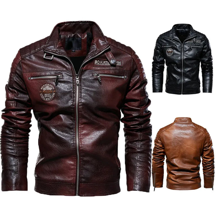 Heren warme biker winterjas, comfortabel en trendy. Ideaal voor herenmode buitenkleding.