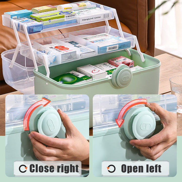 Roze, groene of witte opvouwbare medicijndoos. Een essentiële pillen organizer voor dagelijks medicatiebeheer.