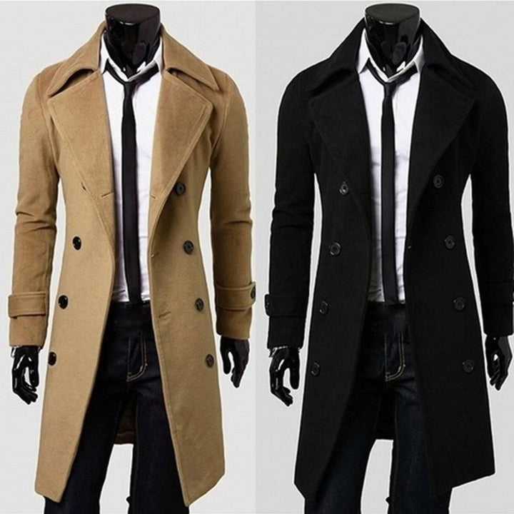 Kaki heren trenchcoat, winddichte jas met dubbele knopen. Stijlvolle Britse overkleding, ideaal voor een klassieke look.