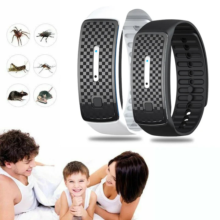Chemievrije ultrasone muggenafweer armband, comfortabel voor alle leeftijden.