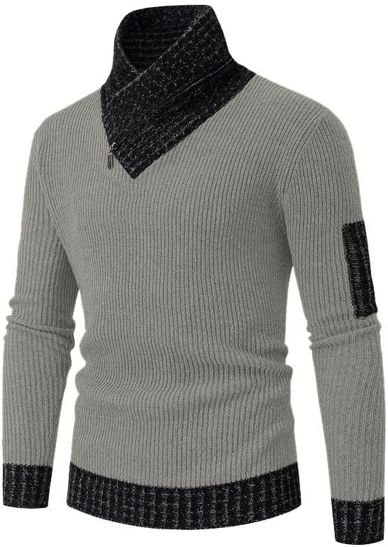 Trendy heren trui met hoge kraag in vintage look. Biedt warmte en comfort, een stijlvolle casual keuze.