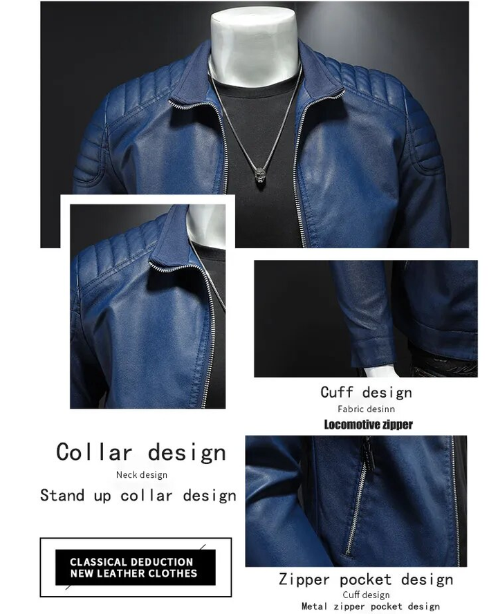 Zwart heren bikerjack met rits en opstaande kraag. Comfortabele outwear voor een stoere look.