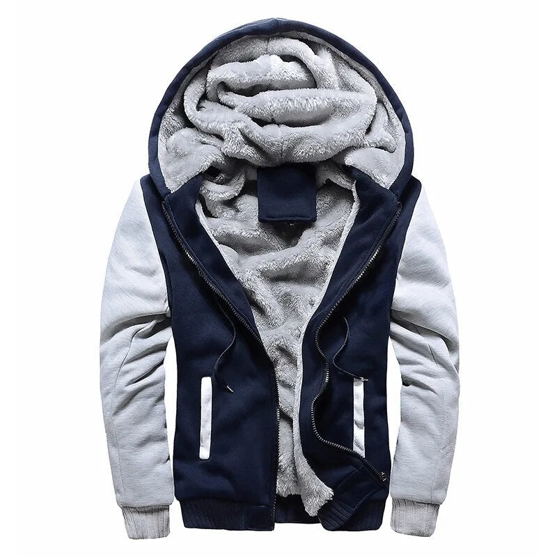 Warm winterjack voor heren met capuchon, comfortabel en windbestendig, ideaal voor koude dagen outdoor.