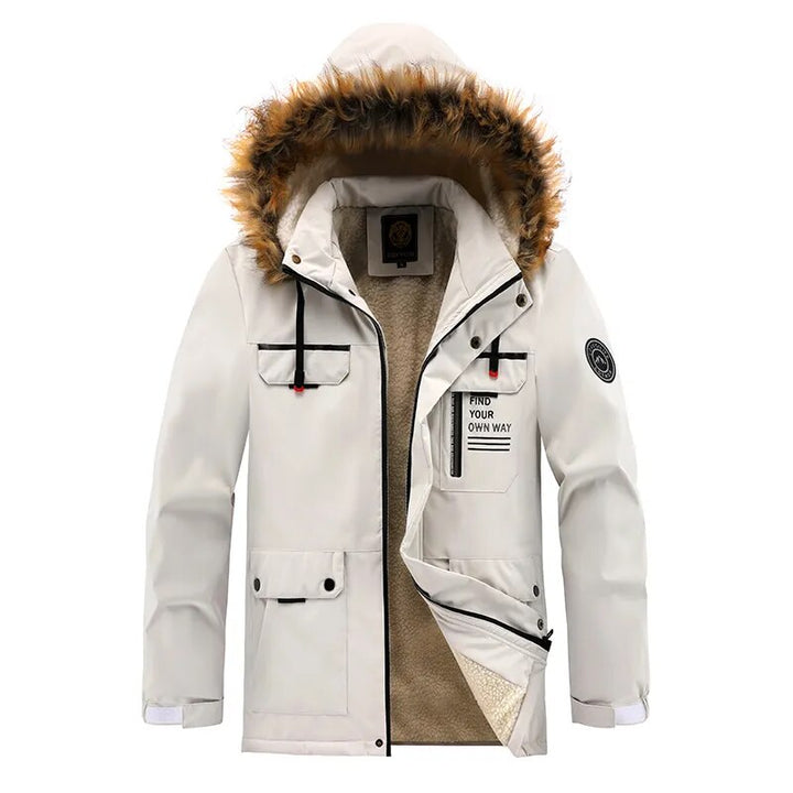 Comfortabele heren winterparka, bestand tegen wind en kou, warm jack.