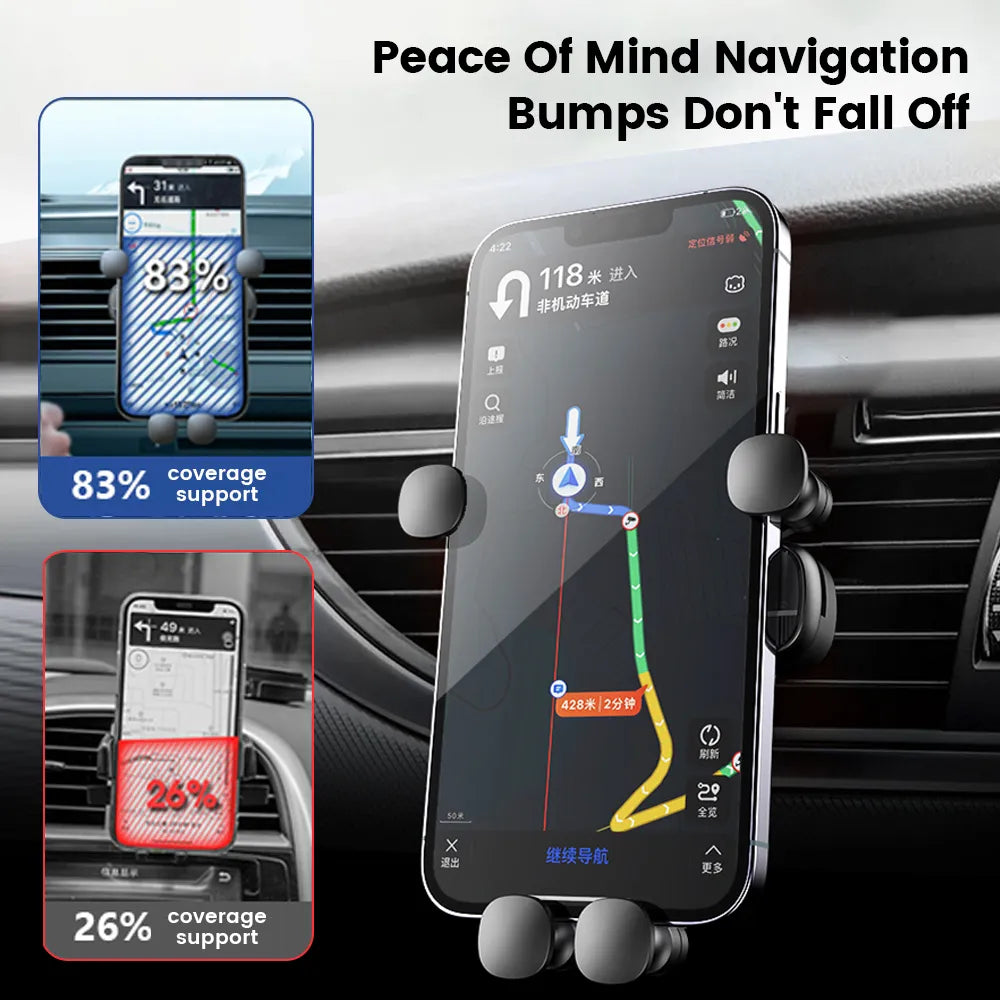 Veilige telefoonhouder auto, handsfree gebruik voor optimale rijveiligheid, universele pasvorm.