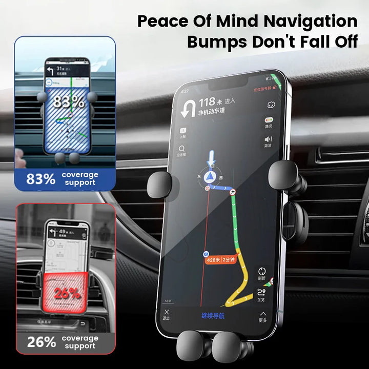 Veilige telefoonhouder auto, handsfree gebruik voor optimale rijveiligheid, universele pasvorm.