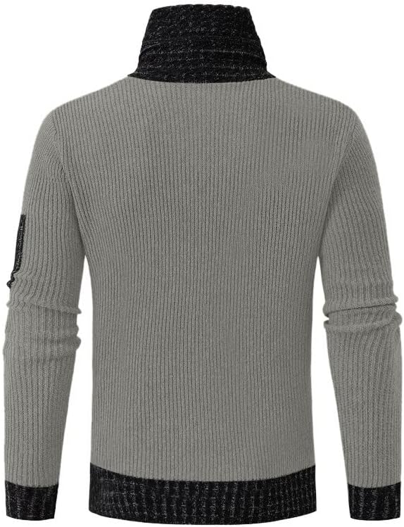 Veelzijdige heren casual trui met hoge kraag. Comfortabele vintage wintertrui, perfect voor stijlvolle heren.
