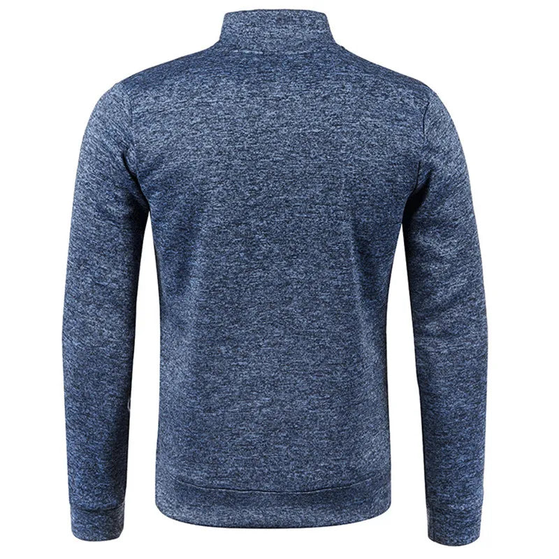 Modieuze heren coltrui met halve rits, een must-have voor elke wintergarderobe.