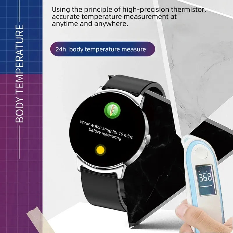 Compacte smartwatch voor dames en heren, ideaal voor digitale gezondheid.