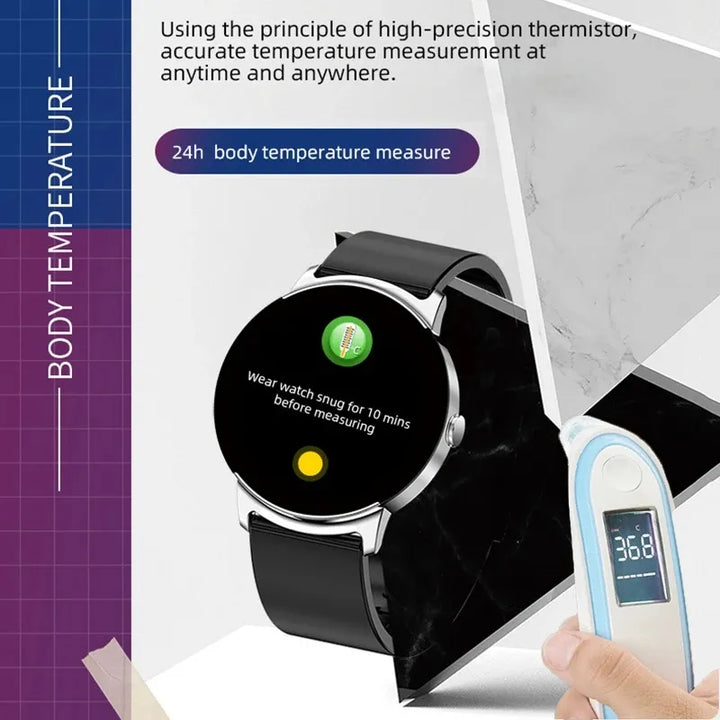 Compacte smartwatch voor dames en heren, ideaal voor digitale gezondheid.