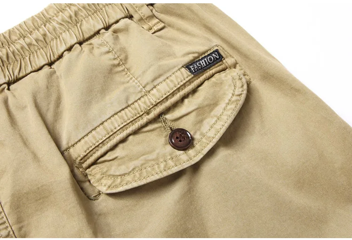 Lichte heren vrijetijdsbroek, cargo joggers, perfect voor zomerse casual outfits.