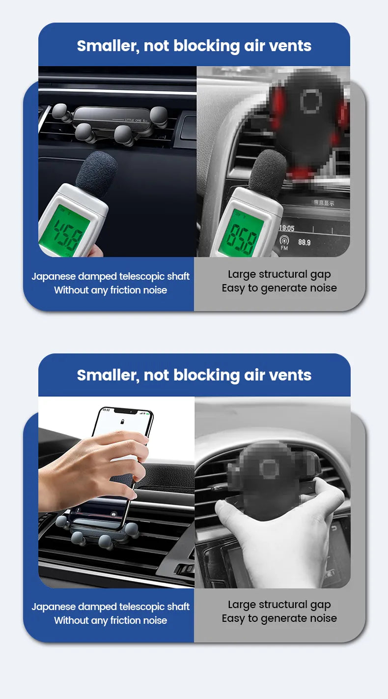 Mobielehouder voor in de auto, ventilatiebevestiging, geniet van handsfree navigatie.