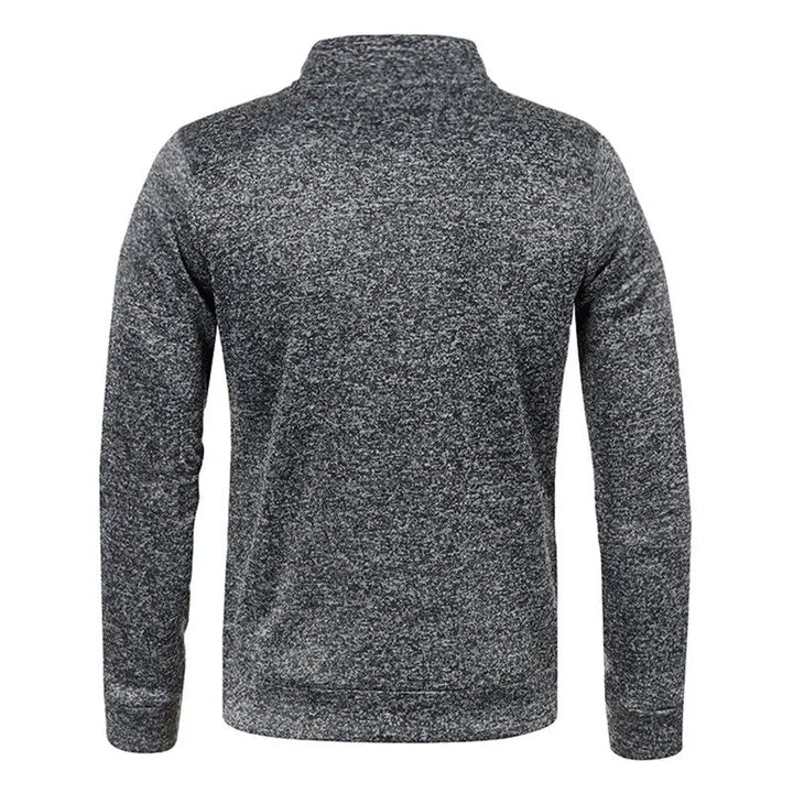 Groene heren wintertrui met rits en col, comfortabele en warme toevoeging aan je outfit.