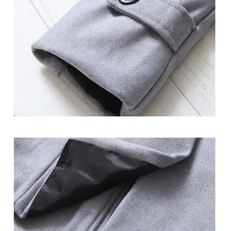 Vooraanzicht elegante heren Britse trenchcoat, winddicht, met revers en dubbele knopen. Perfecte klassieke jas.