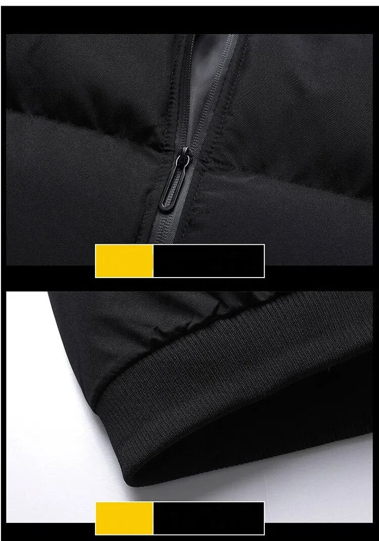 Warme en comfortabele gewatteerde heren winterjas, beschermt optimaal tegen de winterkou.