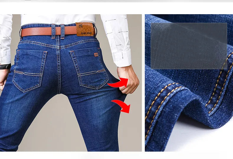 Comfortabele rechte zwarte heren jeans, rekbaar voor een perfecte pasvorm.