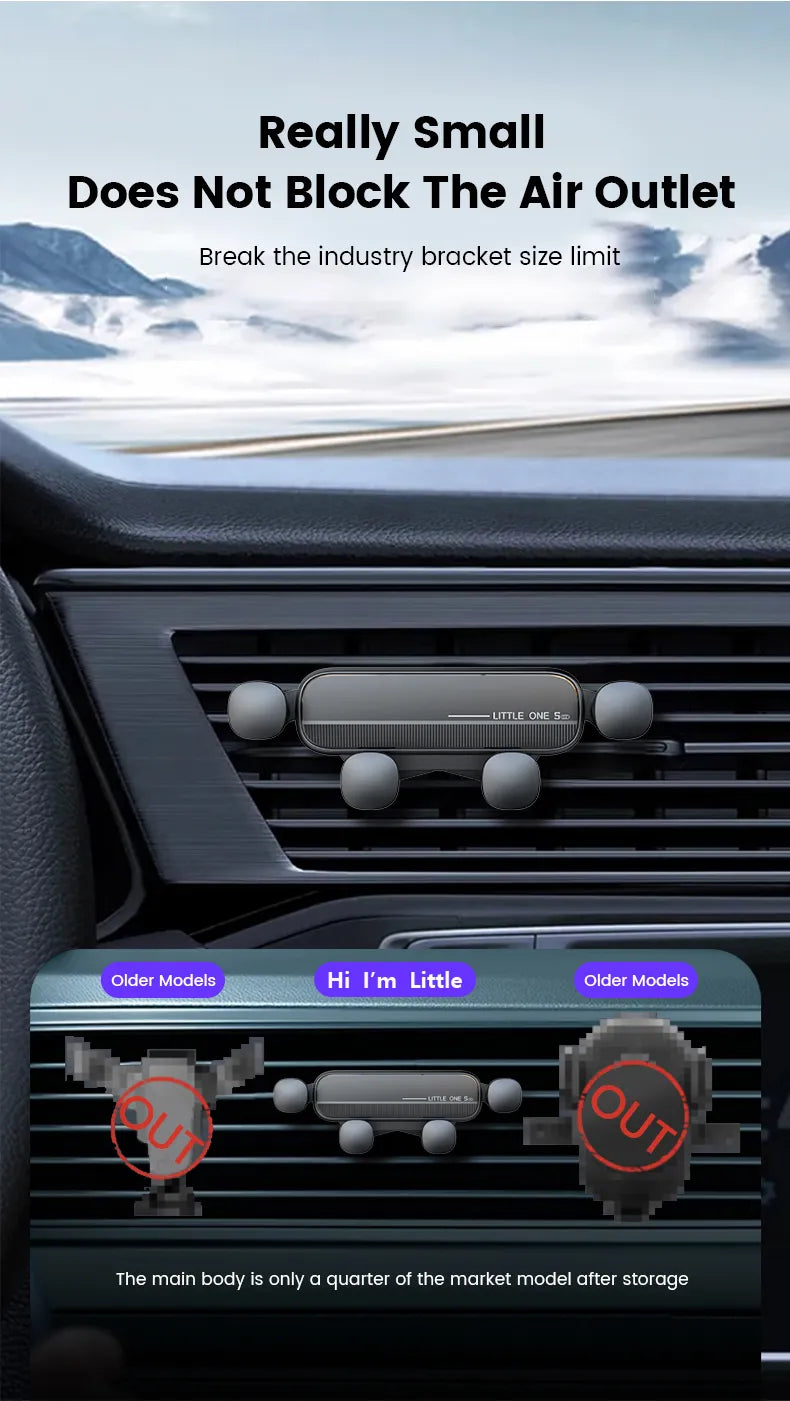 Handsfree autotelefoonhouder voor smartphones, veilige ventilatiebevestiging, verhoogt rijveiligheid.