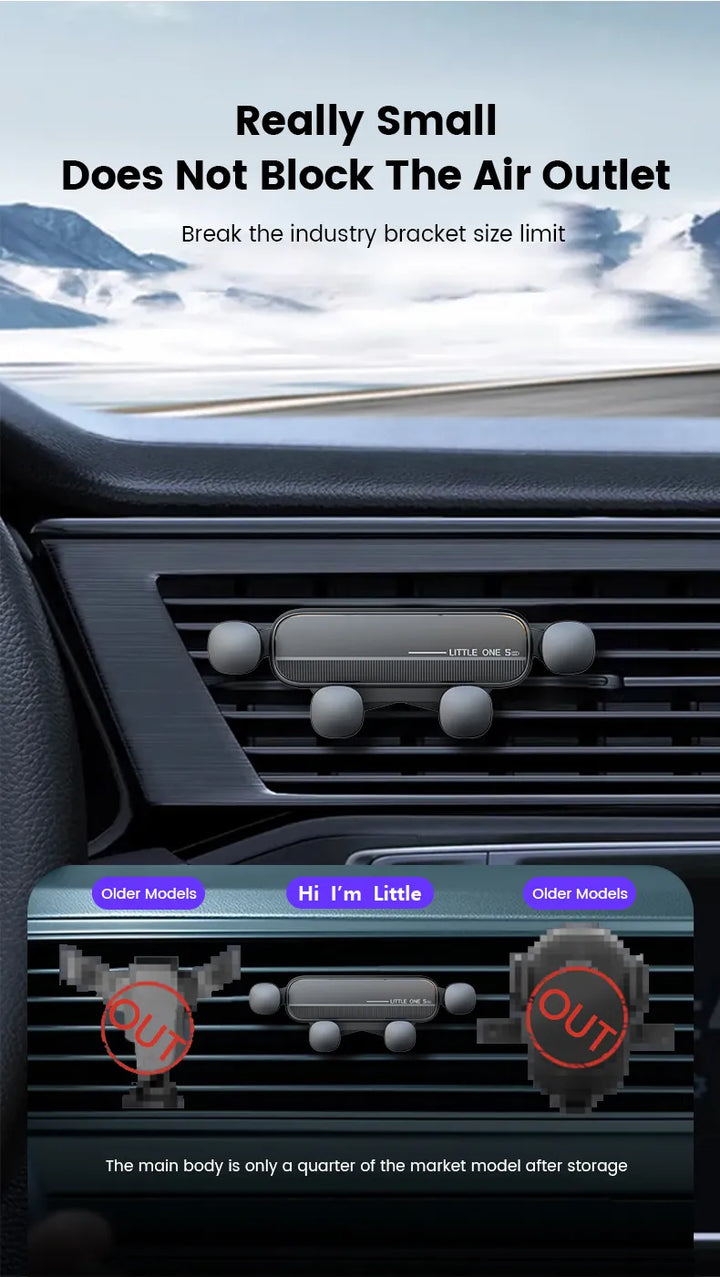 Handsfree autotelefoonhouder voor smartphones, veilige ventilatiebevestiging, verhoogt rijveiligheid.