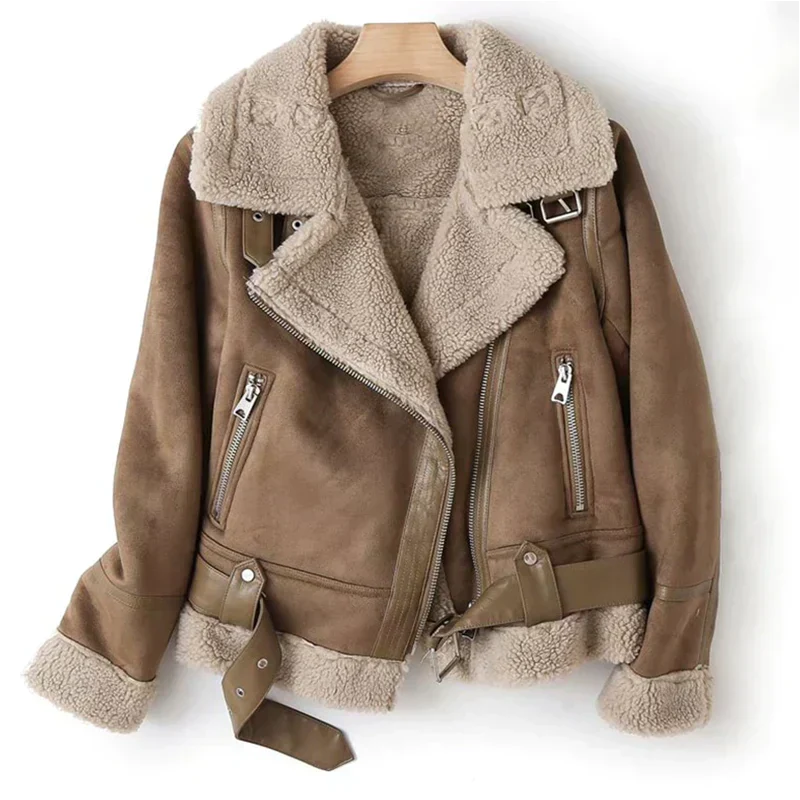 Elegante zwarte leren damesjas 'Naomi' met zachte sherpa voering. Warme winterjas voor een stijlvolle look.