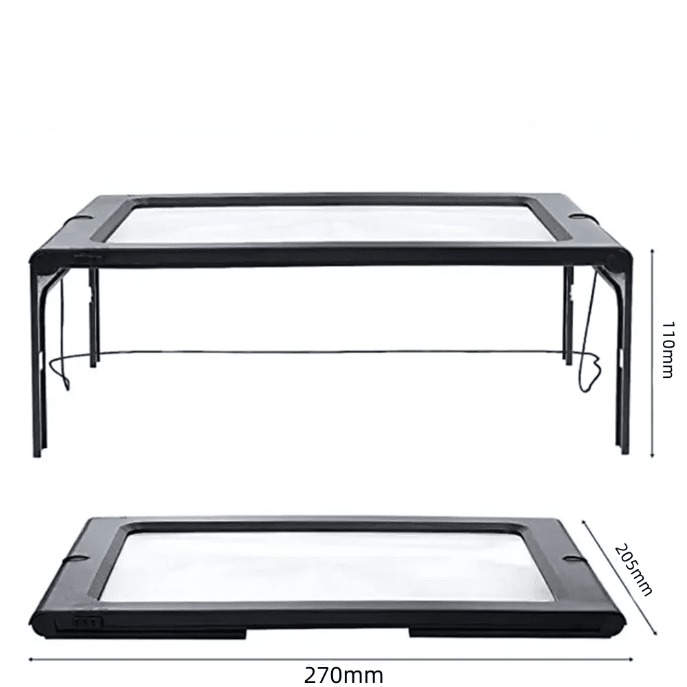 Draagbaar vergrootglas met LED-licht, essentieel visueel hulpmiddel voor senioren met leesproblemen.