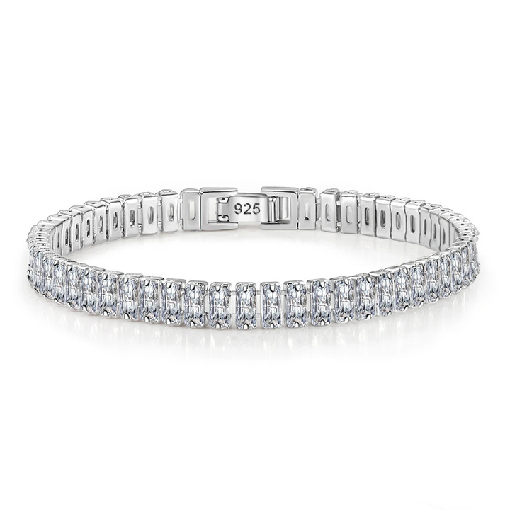 Dames kristallen armband, verzilverd, met elegante glans. Perfect sieraad voor dames.