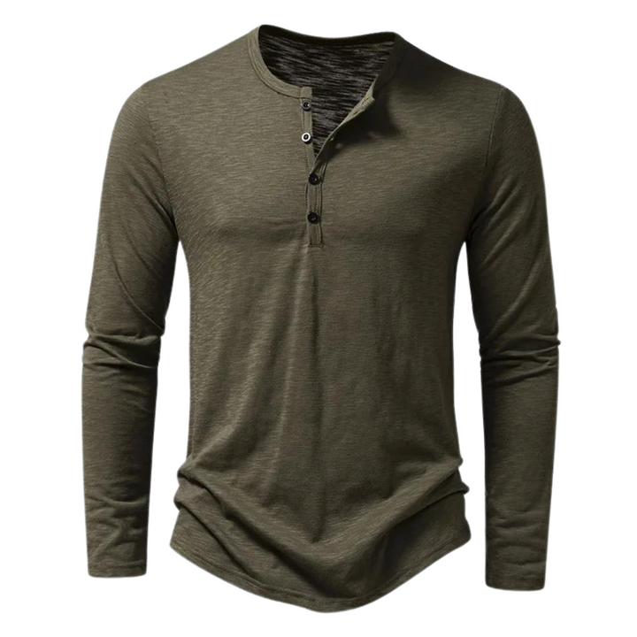 Heren ronde hals T-shirt met lange mouwen, essentieel voor comfortabele dagelijkse herenkleding.