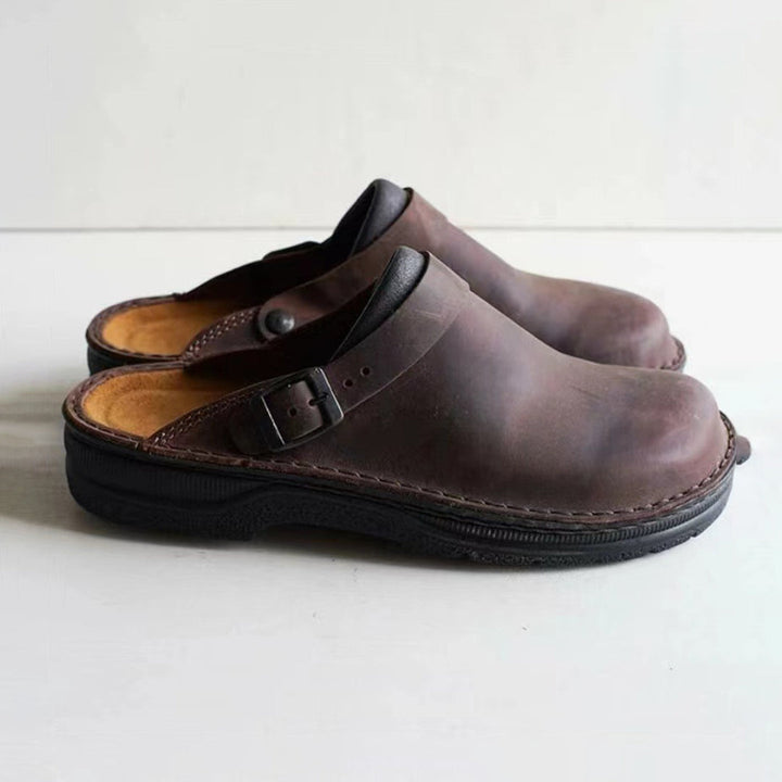 Luxe comfortabele herenpantoffels, ideaal voor warme voeten. Zachte binnenvoering en stevige antislipzool.