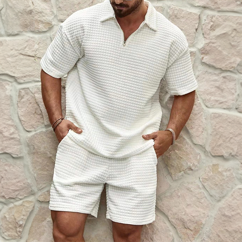 Heren luchtige vrijetijds set, ideaal voor zomer loungewear. Comfortabel en stijlvol.