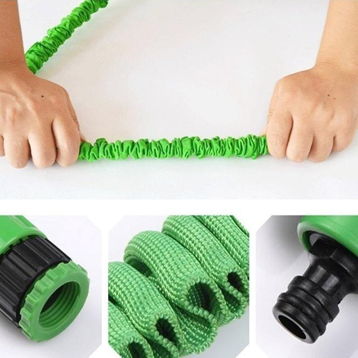 Uitschuifbare tuinslang; flexibel en sterk, perfect voor het sproeien van planten en gazon.