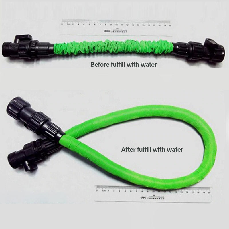 Eenvoudig water geven met deze flexibele, uitschuifbare tuinslang; geen knopen meer.