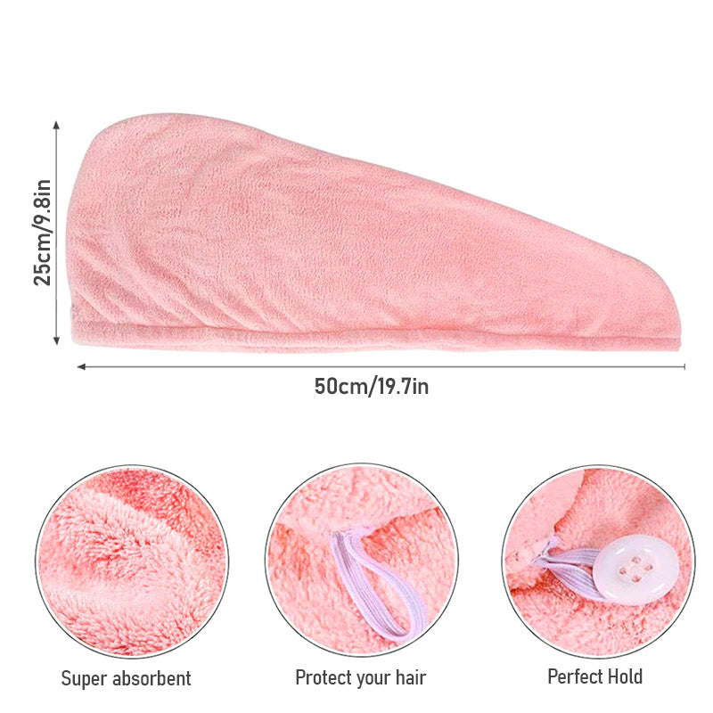 Set van 3 sneldrogende haardroogdoeken voor dames, van absorberend microvezel, ideaal voor beautyroutine.