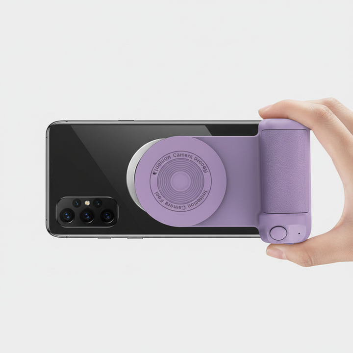Innovatieve gadget: magnetische telefoonhouder met anti-shake stabilisatie en draadloos opladen voor je smartphone.