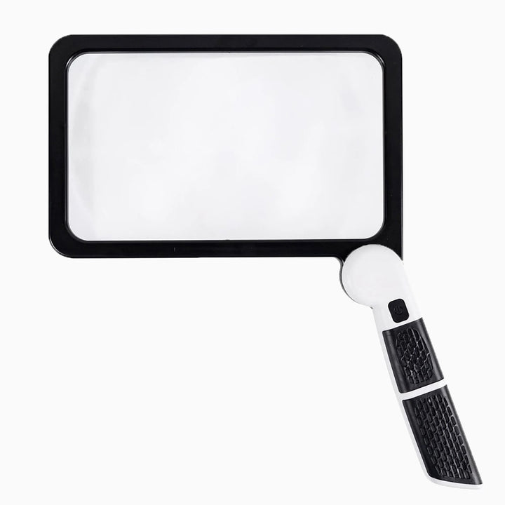 Draagbaar LED vergrootglas met 5x zoom voor lezen, hobby en detailwerk, compact en verlicht.