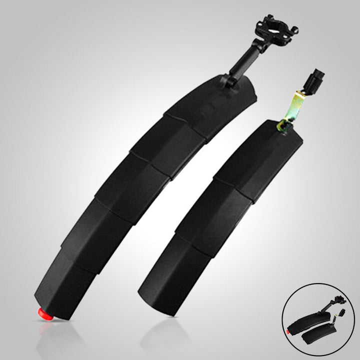Fiets spatbord set met verlichting voor droog en veilig fietsen; beschermt tegen modder.