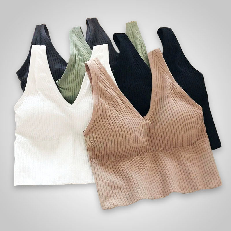 Dames zomer comfortbeha, naadloos en beugelloos, met flexibele ondersteuning voor dagelijks comfort.
