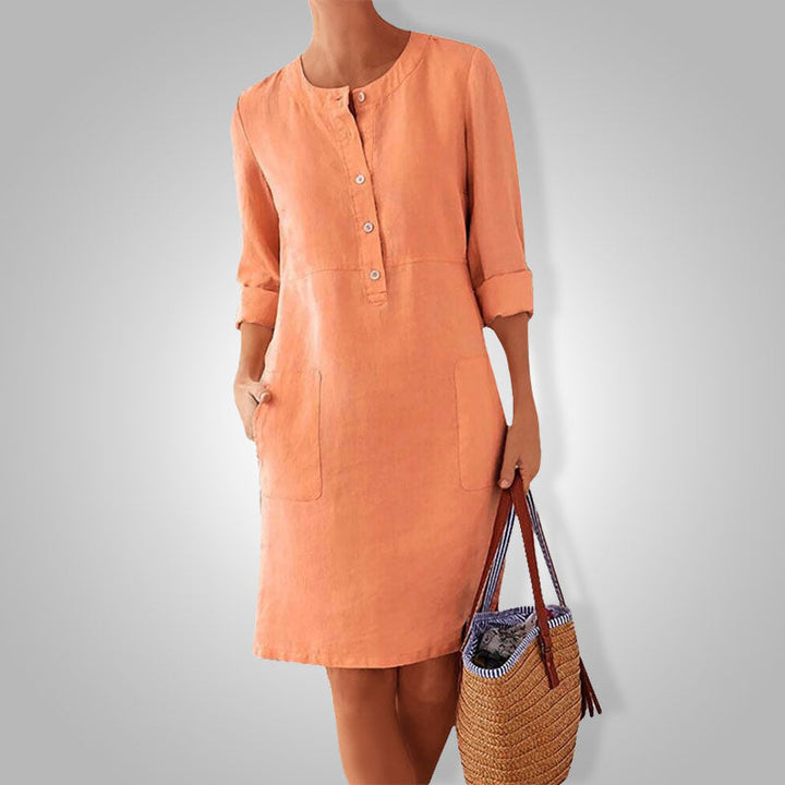 Dames Zomerjurk Adelle, stijlvol & luchtig voor warme dagen. Perfecte casual zomerkleding.