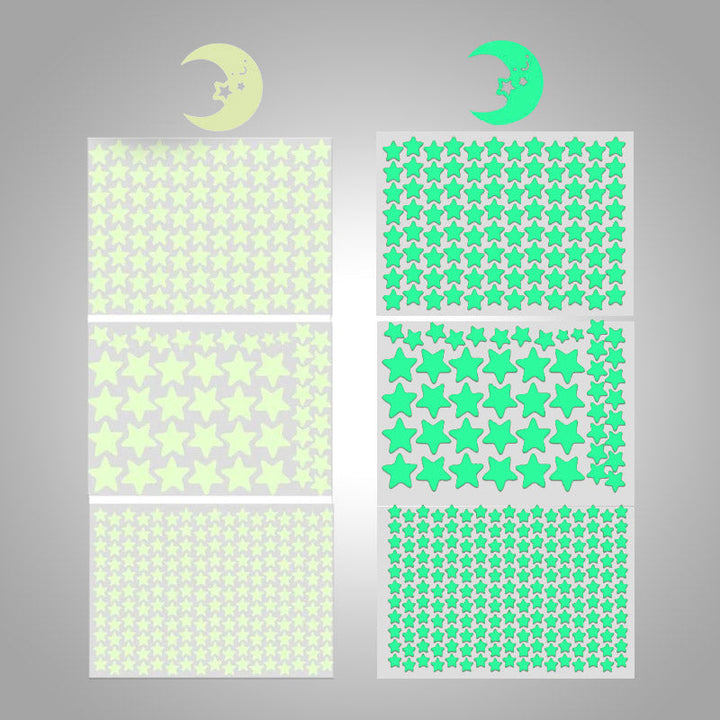Lichtgevende sterrenstickers voor kinderkamer, creëren magische glow in the dark sfeer in de slaapkamer.