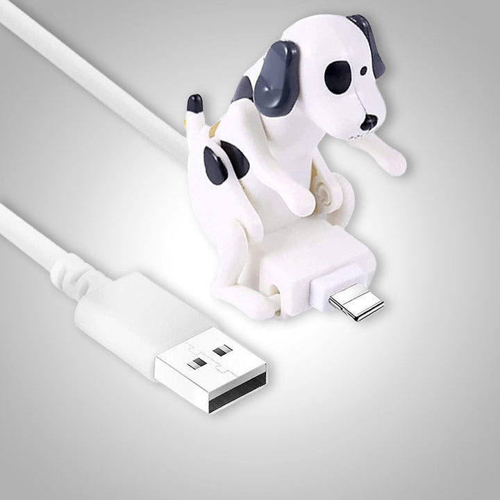 Hilarische hondenoplader met Micro-USB kabel. Een uniek en grappig cadeau voor smartphone.
