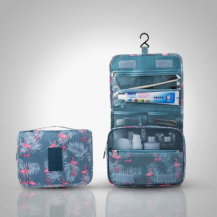 Unisex reis ophangbare toilettas, perfect voor georganiseerde vakanties. Houdt cosmetica en accessoires netjes.