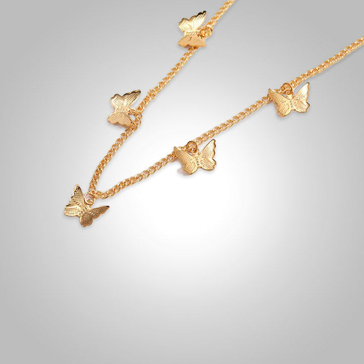 Dames vlinder ketting hanger, elegant goudkleurig sieraad.