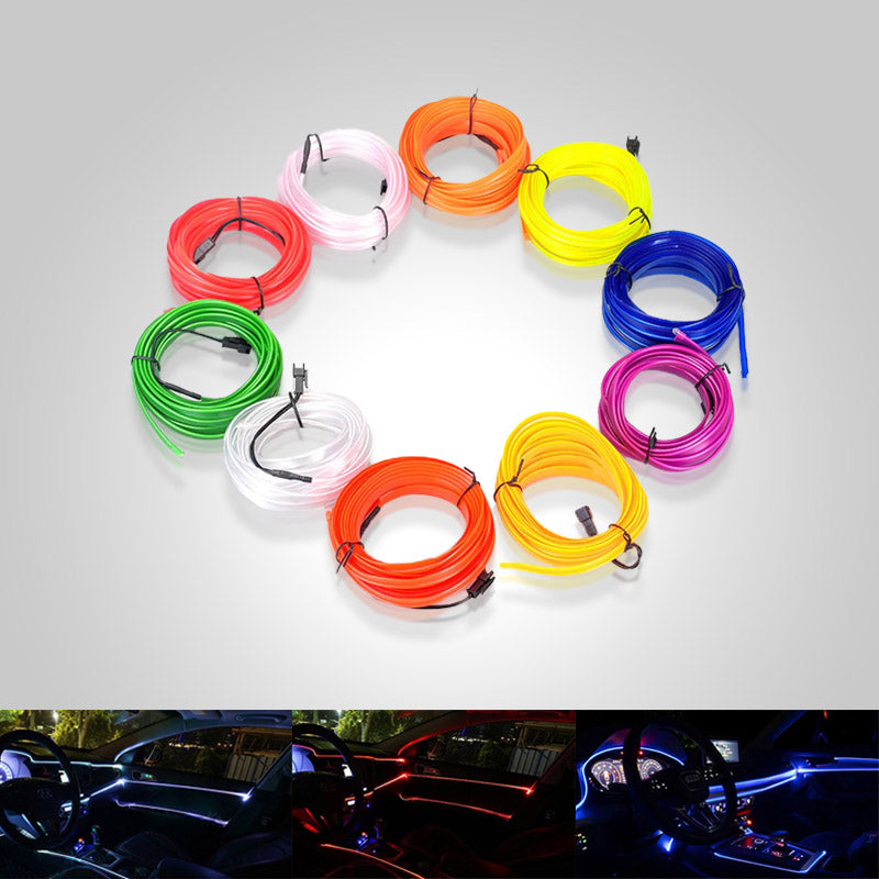 Levendige rode neon LED auto interieurverlichting, USB-aangedreven sfeerverlichting voor tuning.