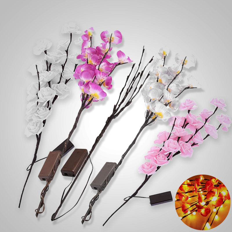 Sfeervolle LED bloemenlamp, unieke decolamp voor romantische ambiance.