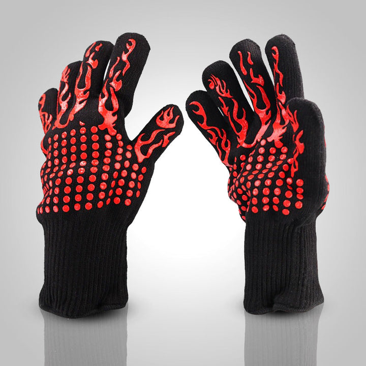 Unisex hittebestendige BBQ handschoenen voor veilig grillen en koken outdoor.