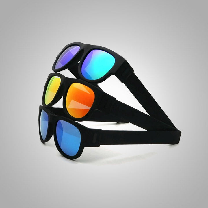 Trendy unisex zonnebril, flexibel & altijd bij de hand. Perfect voor reizen & buitensport. Gepolariseerd.