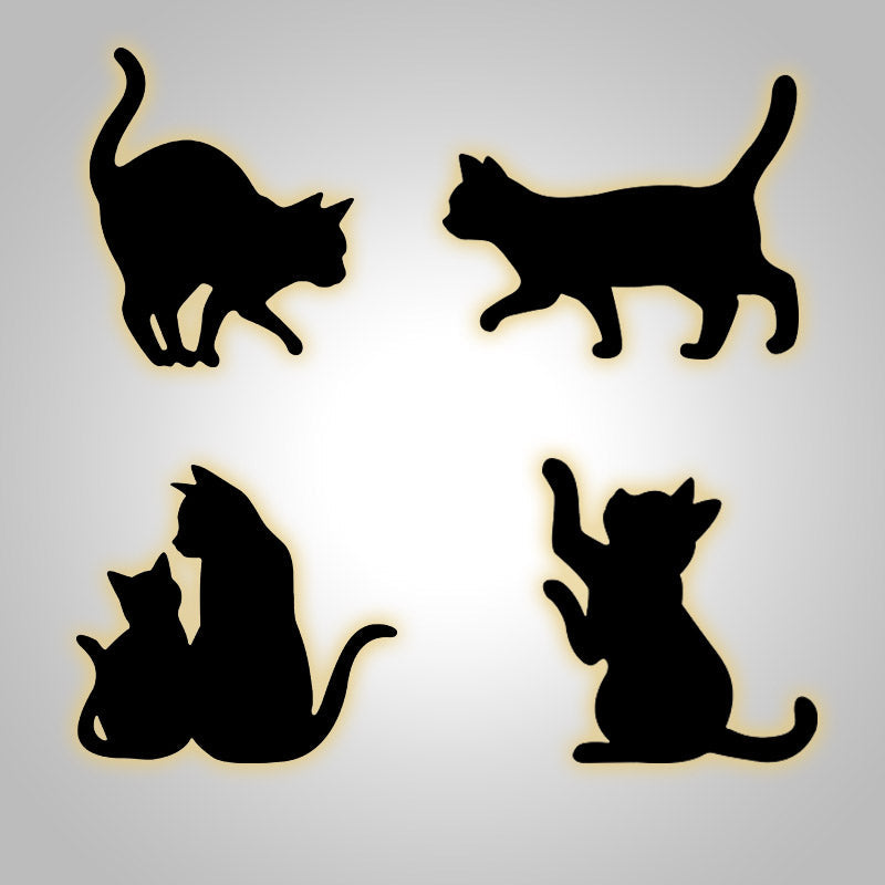 Sfeervolle kattenlamp met LED en bewegingssensor, draadloos en oplaadbaar voor je huis.