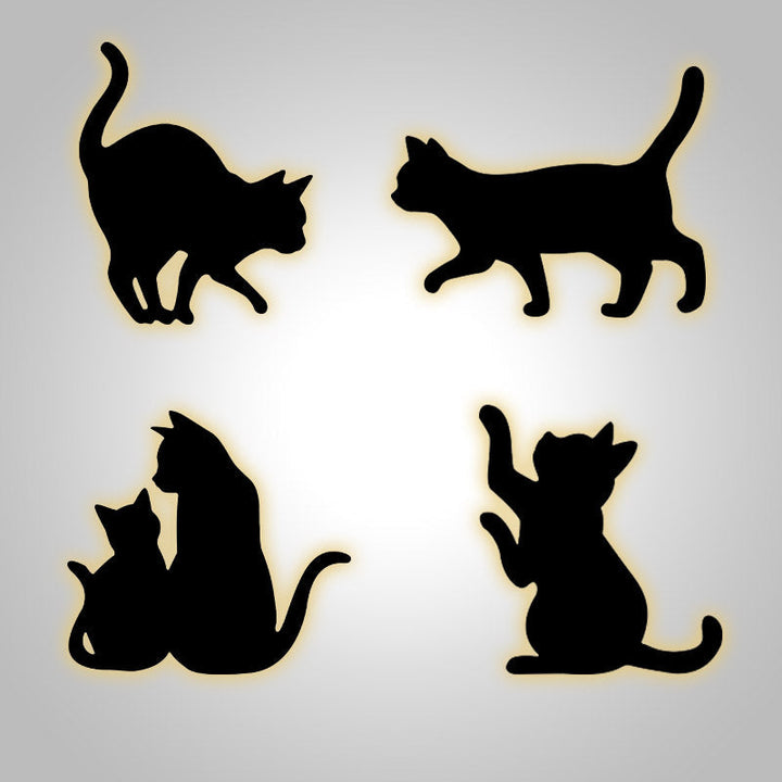 Sfeervolle kattenlamp met LED en bewegingssensor, draadloos en oplaadbaar voor je huis.