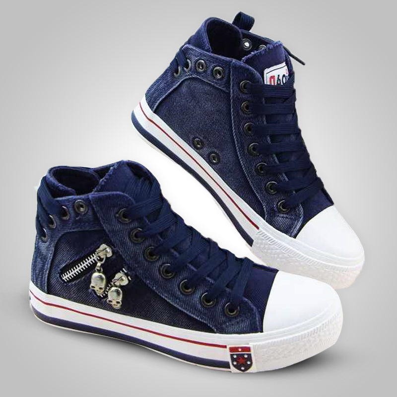 Dames casual comfort sneakers in stijlvol blauw, ideaal voor dagelijks gebruik en lichte wandelingen.