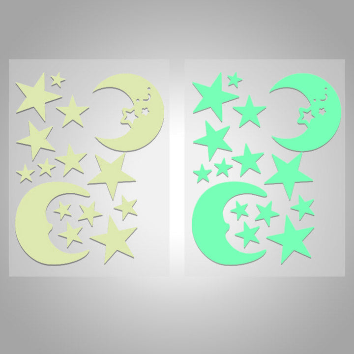 Lichtgevende sterrenstickers voor muurdecoratie kinderkamer, PVC glow in the dark effect.